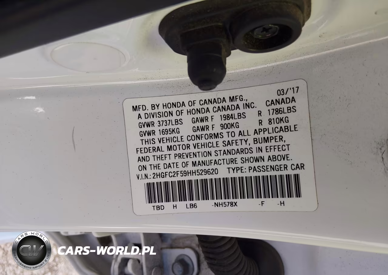 2017 Honda Civic Lx VIN:2HGFC2F59HH529620 - 9