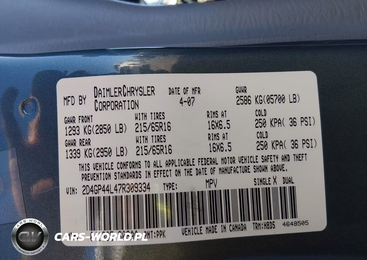 2007 Dodge Grand Caravan Sxt VIN:2D4GP44L47R309334 - 9