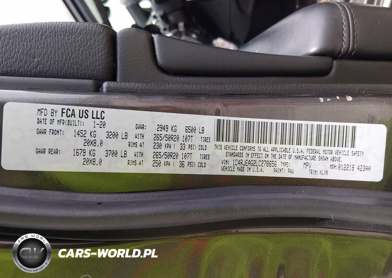 2020 Jeep Grand Cherokee Altitude 4X2 VIN:1C4RJEAG2LC278656 - 9