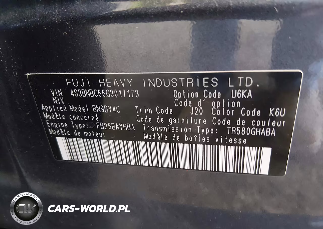 2016 Subaru Legacy 2.5I Premium VIN:4S3BNBC66G3017173 - 9