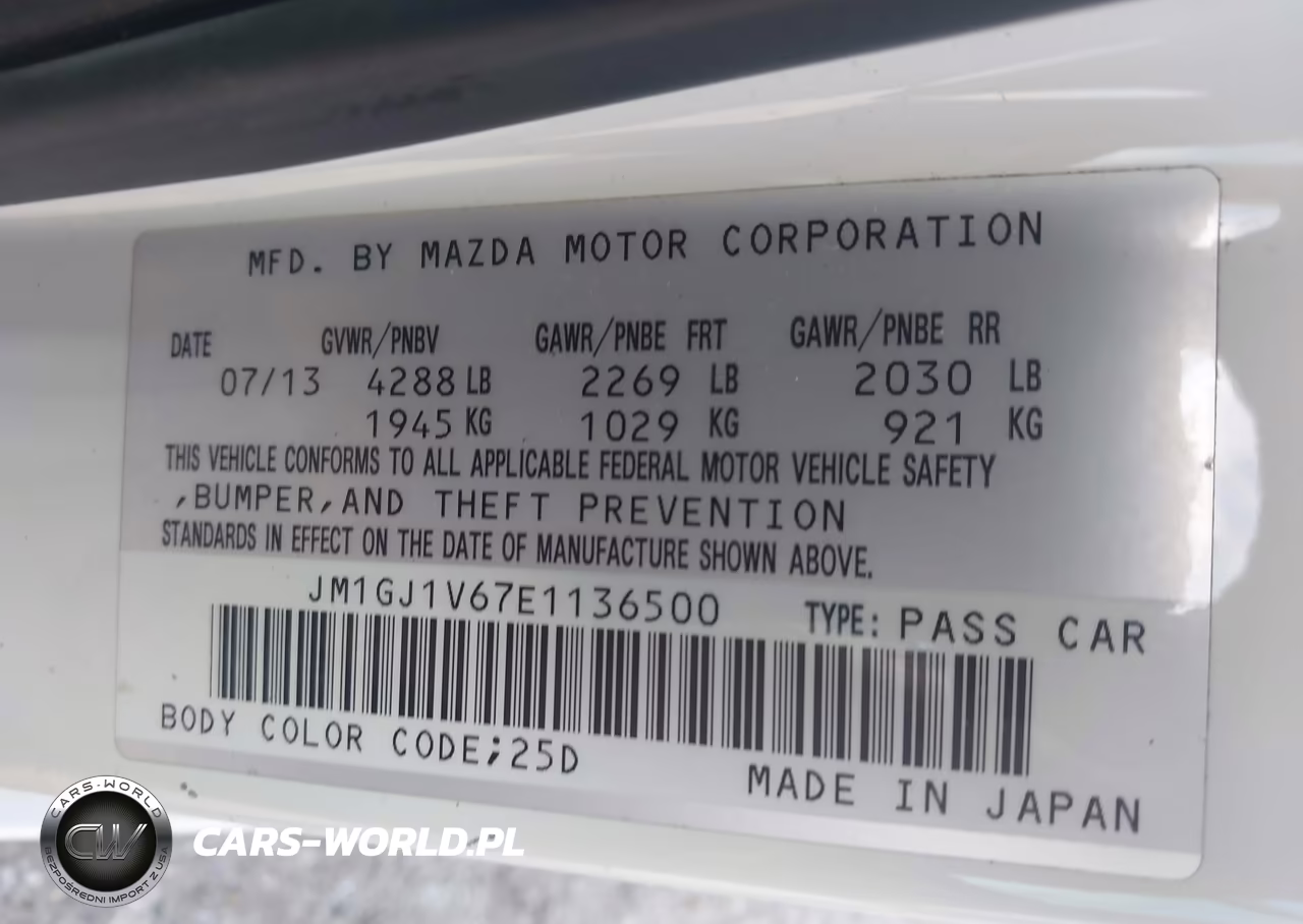 2014 Mazda Mazda6 VIN:JM1GJ1V67E1136500 - 9