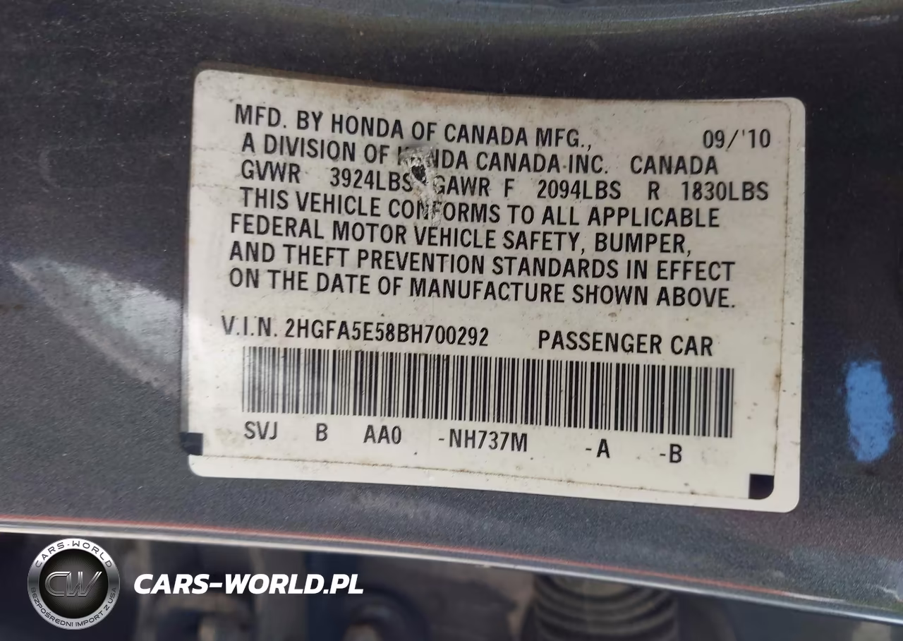 2011 Honda Civic Si VIN:2HGFA5E58BH700292 - 9
