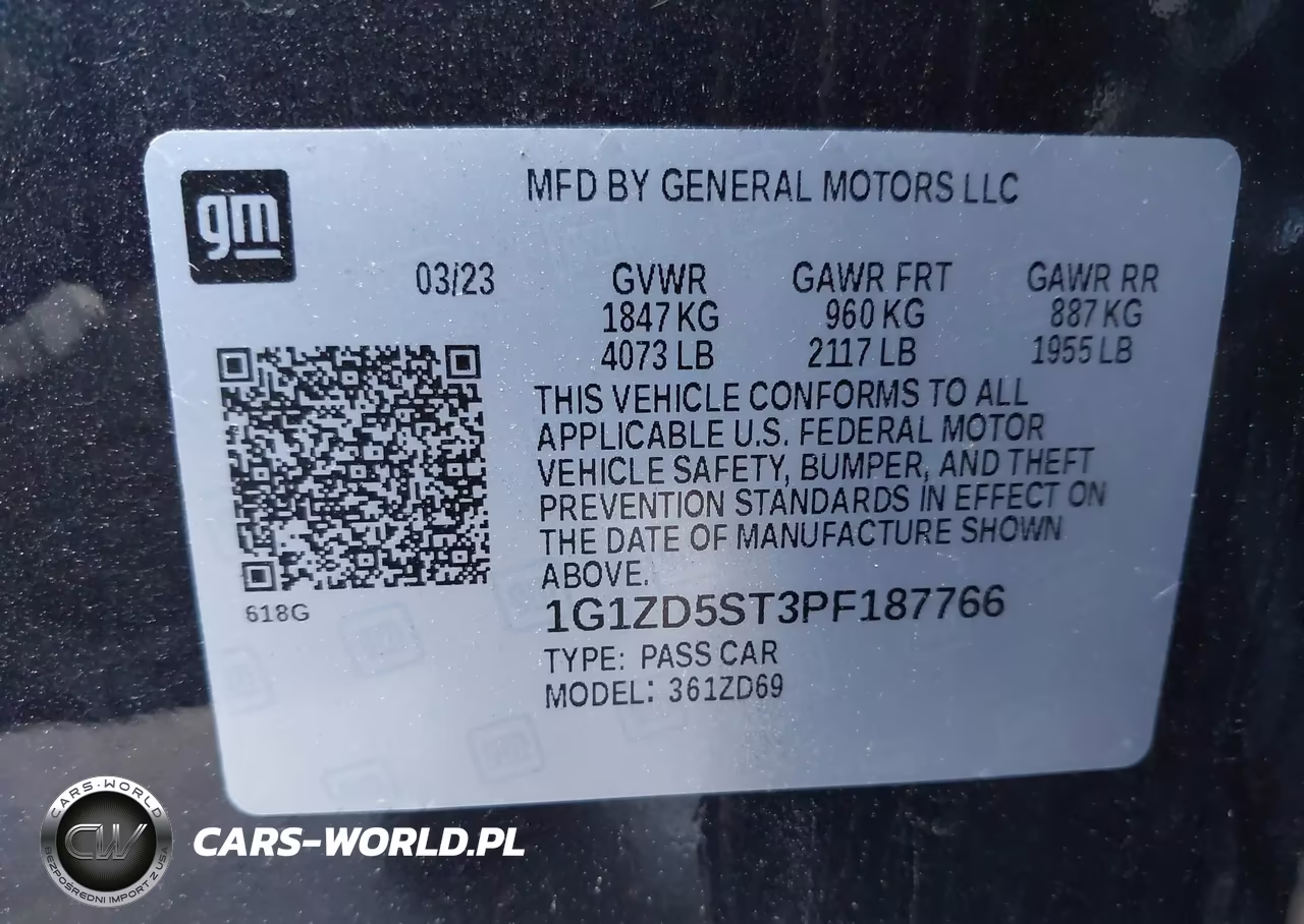 2023 Chevrolet Malibu Fwd 1Lt VIN:1G1ZD5ST3PF187766 - 9