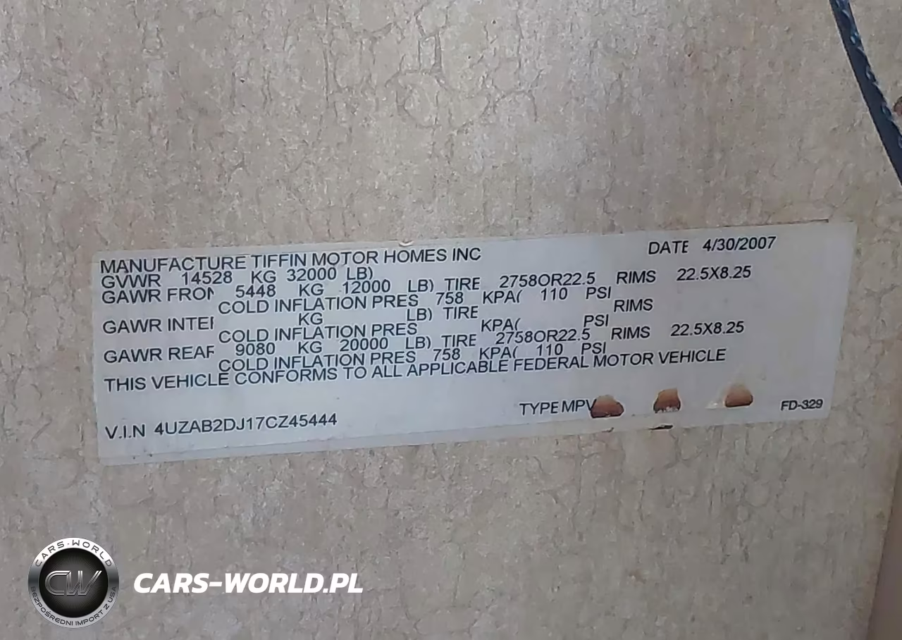 2007 Freightliner Chassis X Line Motor Home VIN:4UZAB2DJ17CZ45444 - 9