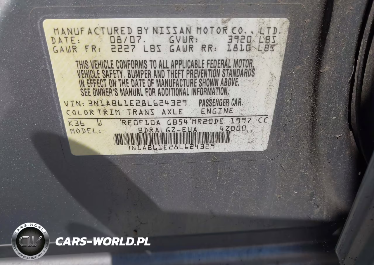 2008 Nissan Sentra 2.0Sl VIN:3N1AB61E28L624329 - 9