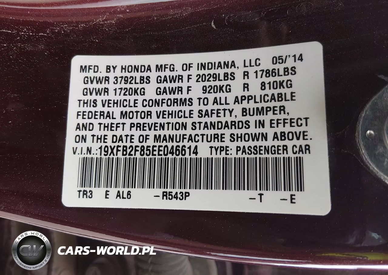 2014 Honda Civic Ex VIN:19XFB2F85EE046614 - 9