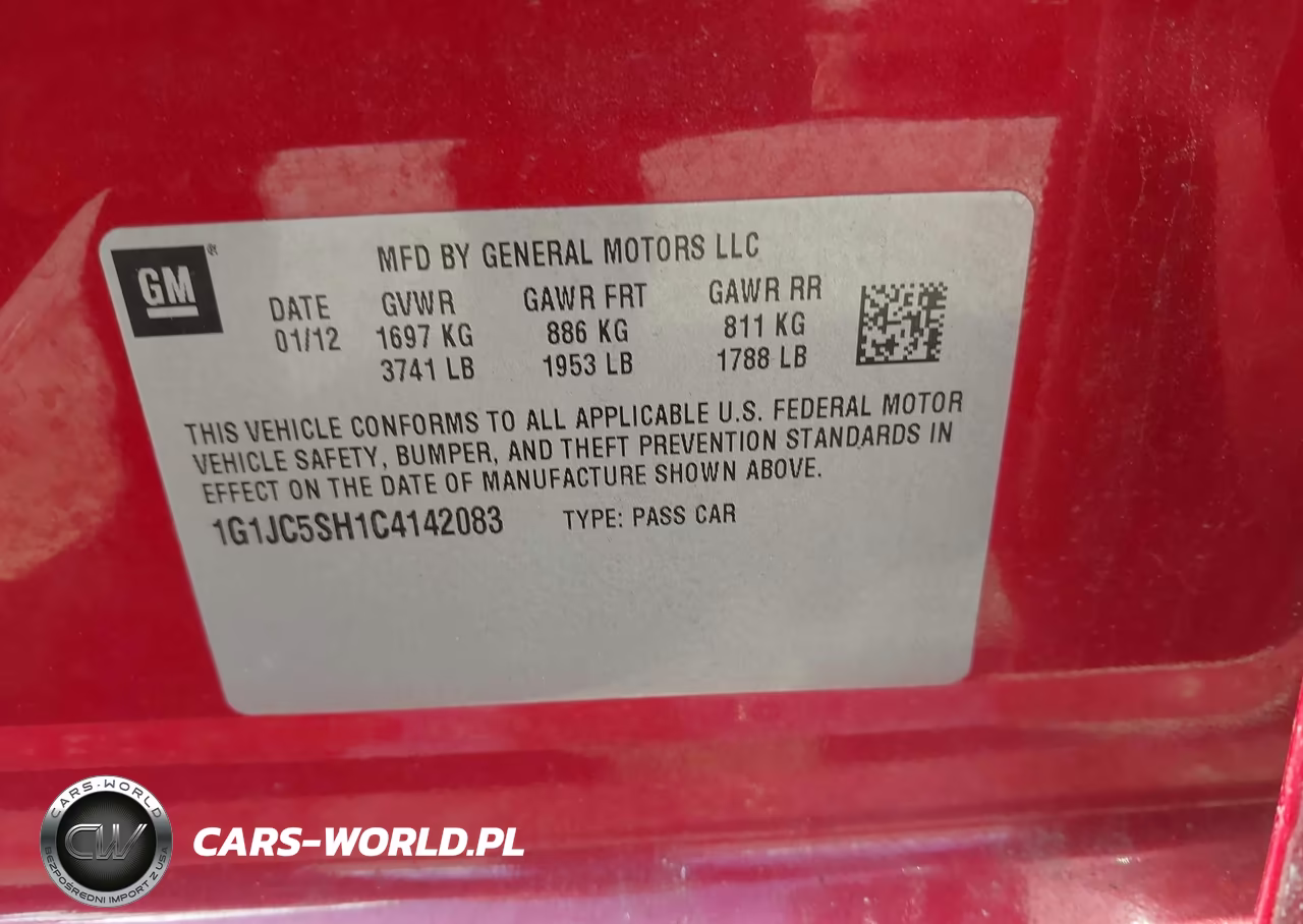 2012 Chevrolet Sonic 2Lt VIN:1G1JC5SH1C4142083 - 9