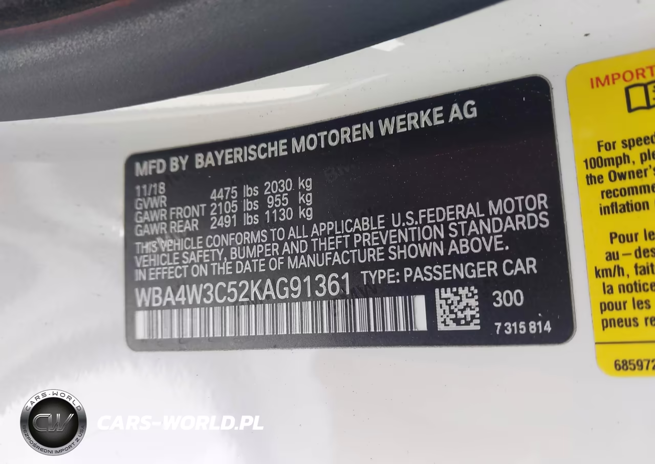 2019 BMW 430I VIN:WBA4W3C52KAG91361 - 9