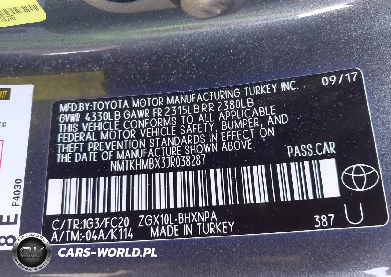 2018 Toyota C-Hr Xle VIN:NMTKHMBX3JR038287 - 9