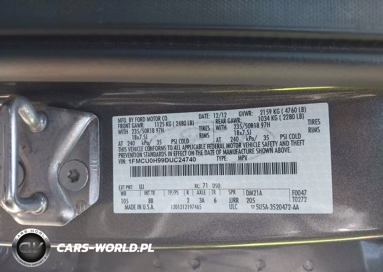 2013 Ford Escape Sel VIN:1FMCU0H99DUC24740 - 9