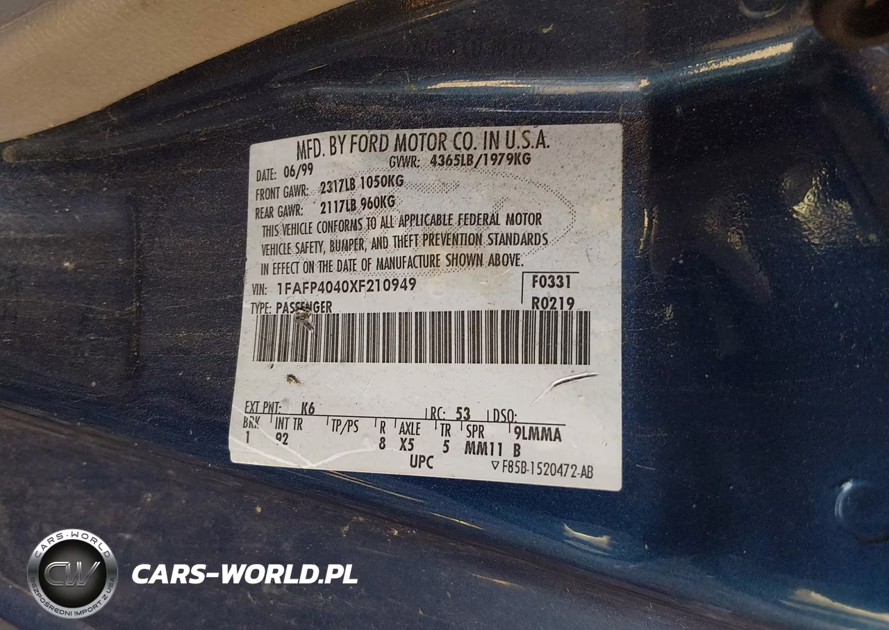 1999 Ford Mustang VIN:1FAFP4040XF210949 - 9