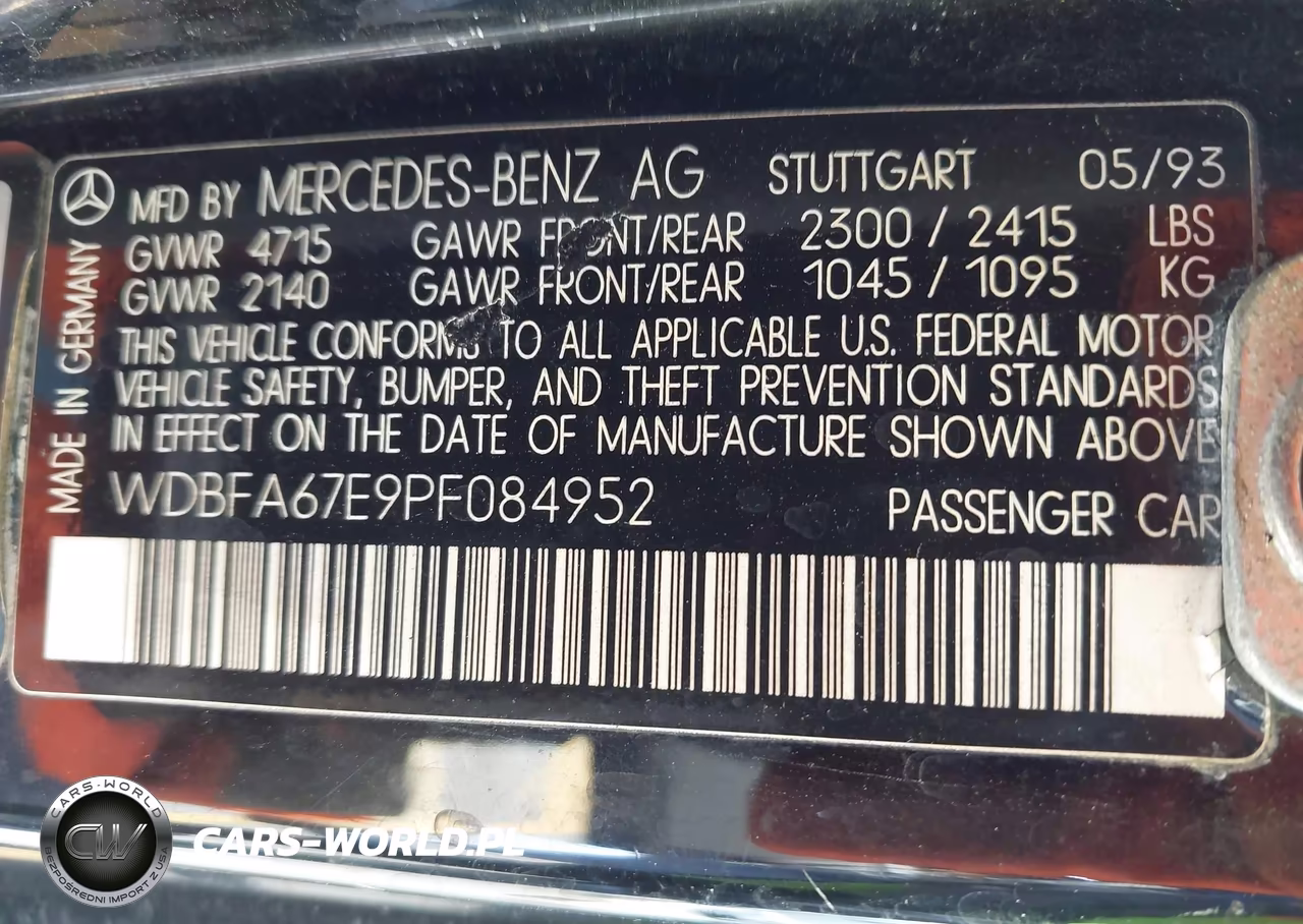 1993 Mercedes-Benz 500 Sl VIN:WDBFA67E9PF084952 - 9