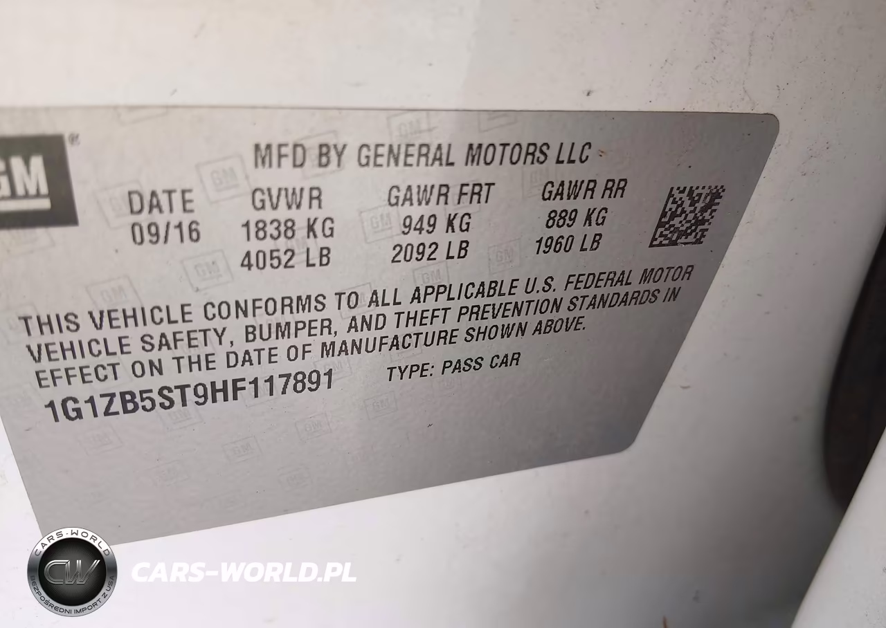 2017 Chevrolet Malibu Ls VIN:1G1ZB5ST9HF117891 - 9