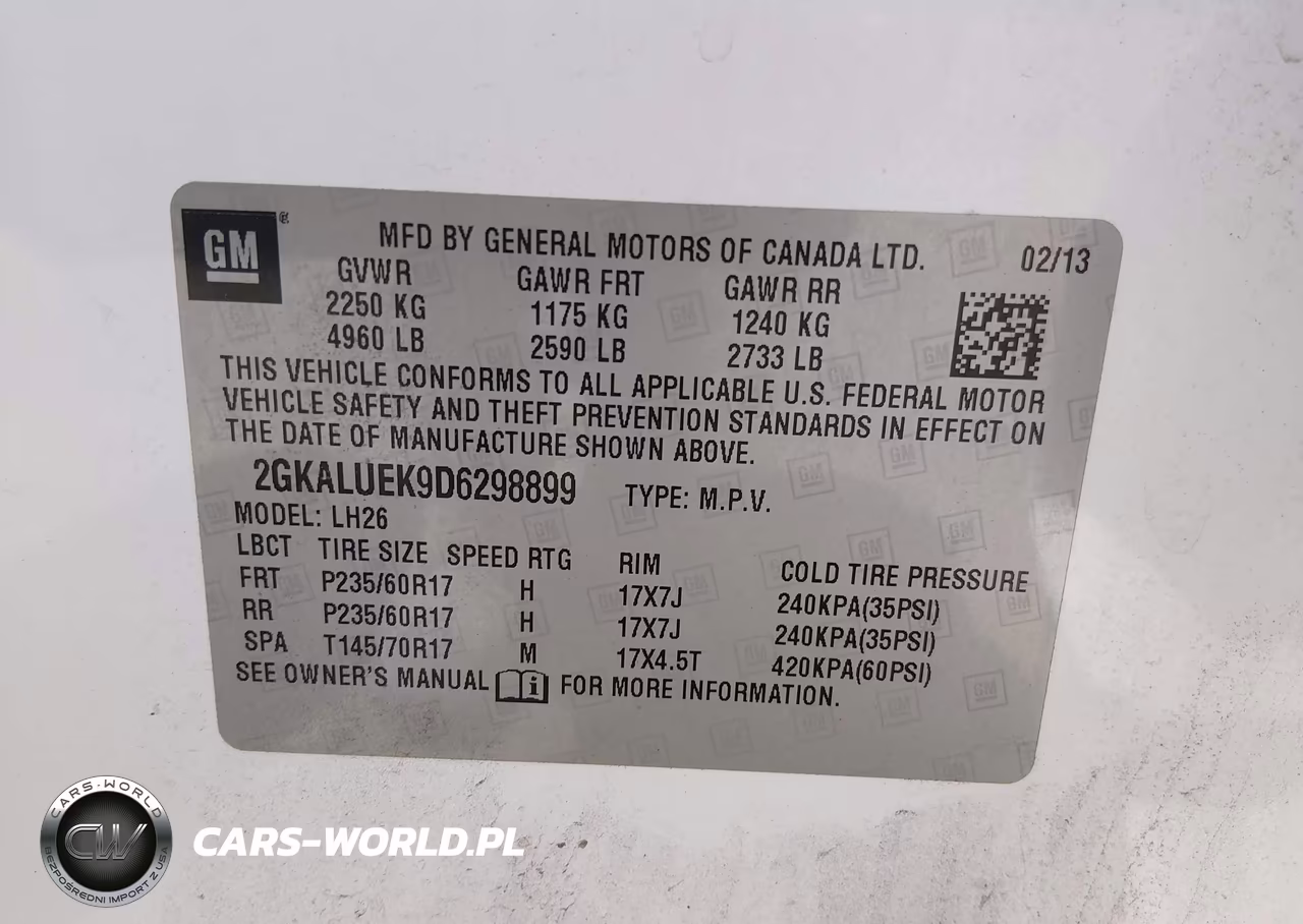 2013 GMC Terrain Slt-1 VIN:2GKALUEK9D6298899 - 9