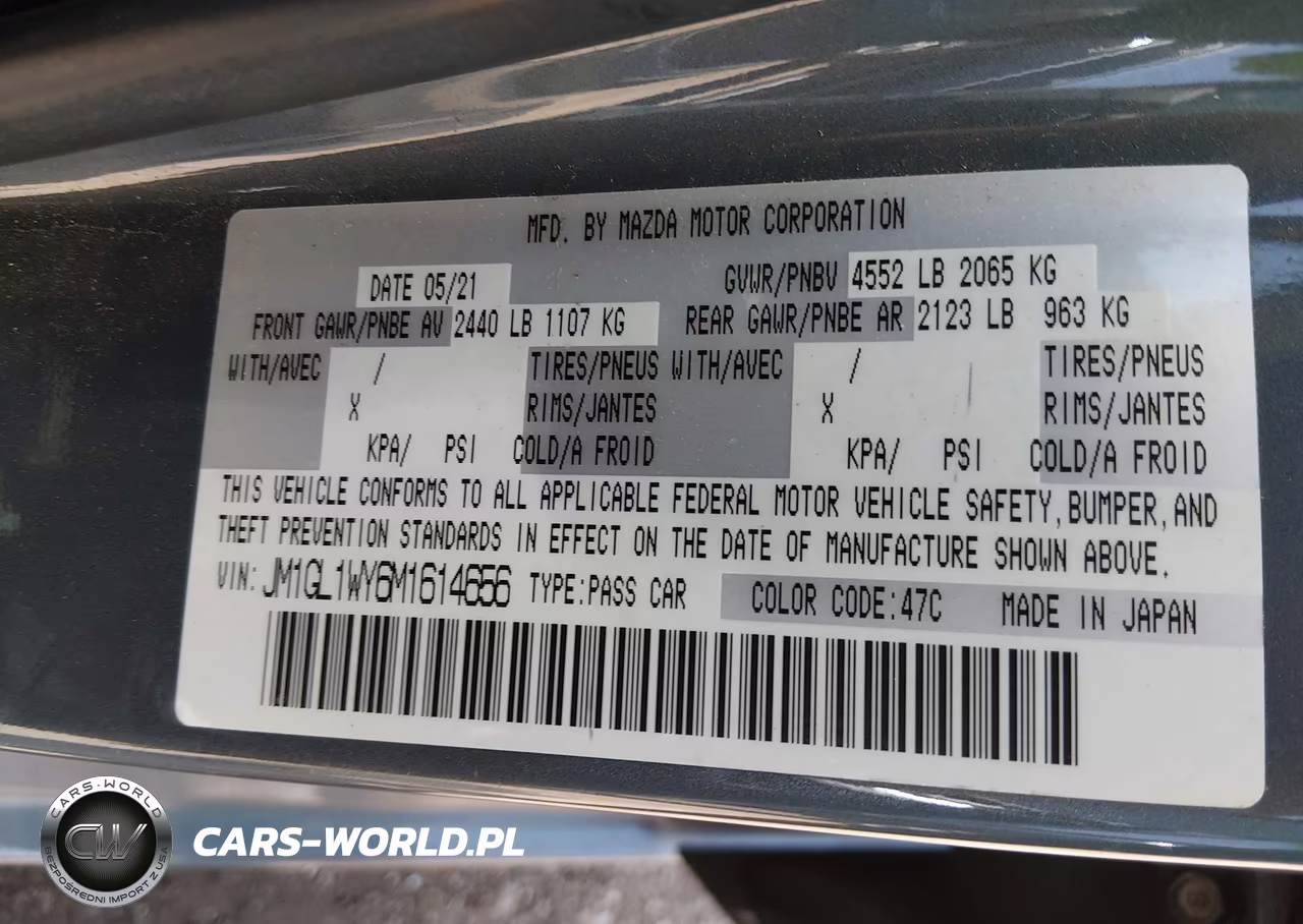 2021 Mazda Mazda6 Carbon Edition VIN:JM1GL1WY6M1614656 - 9