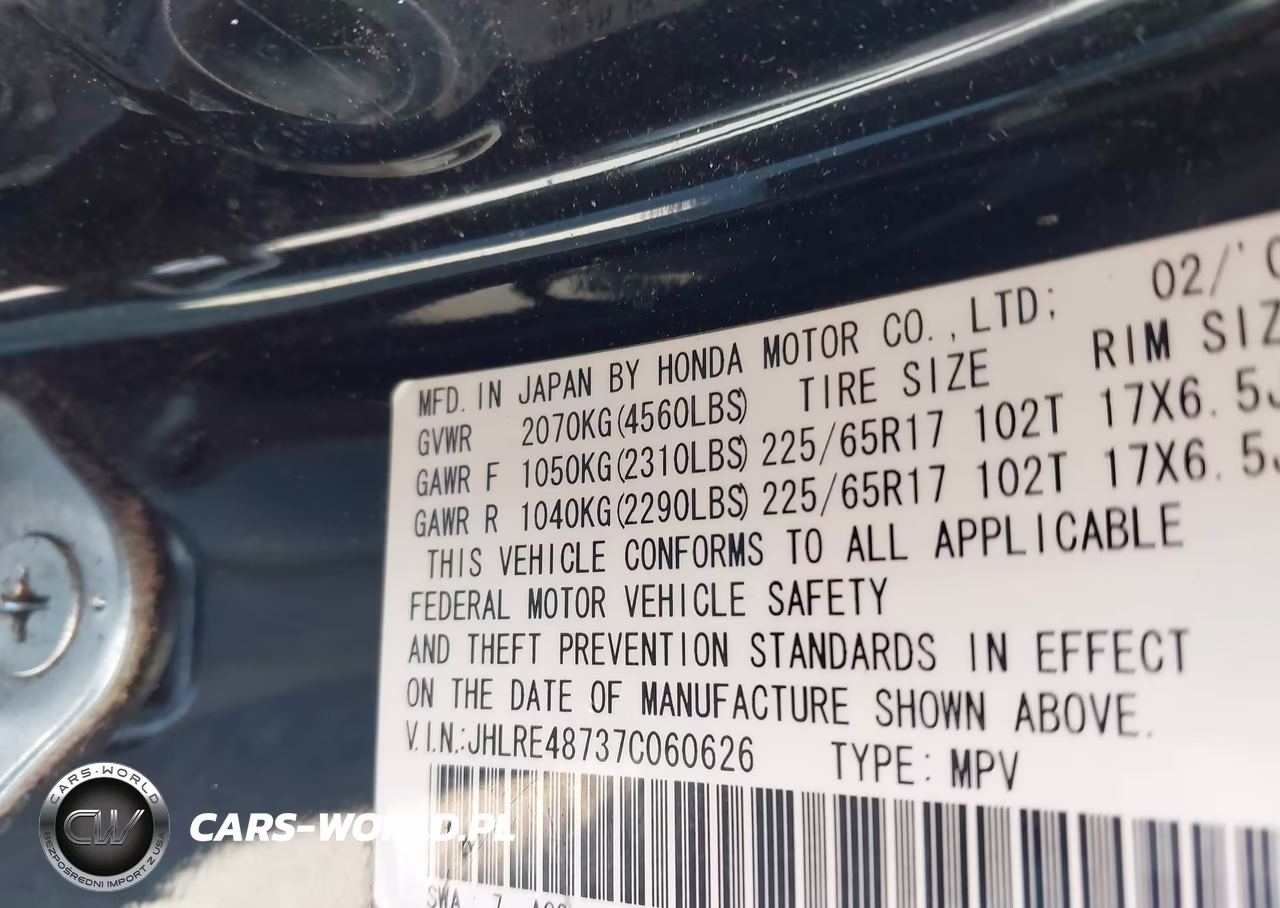 2007 Honda Cr-V Ex-L VIN:JHLRE48737C060626 - 9