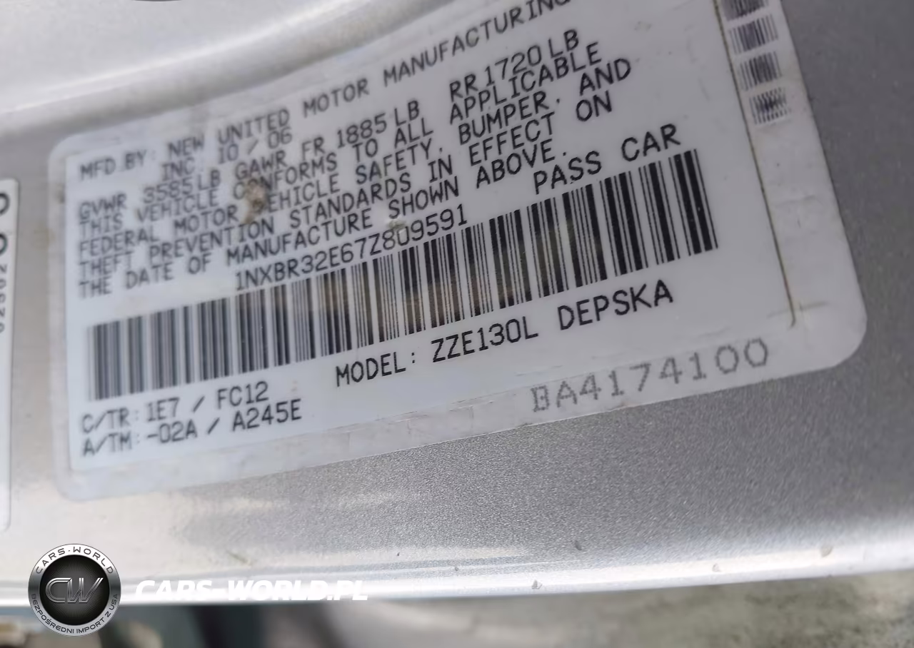 2007 Toyota Corolla S VIN:1NXBR32E67Z809591 - 9