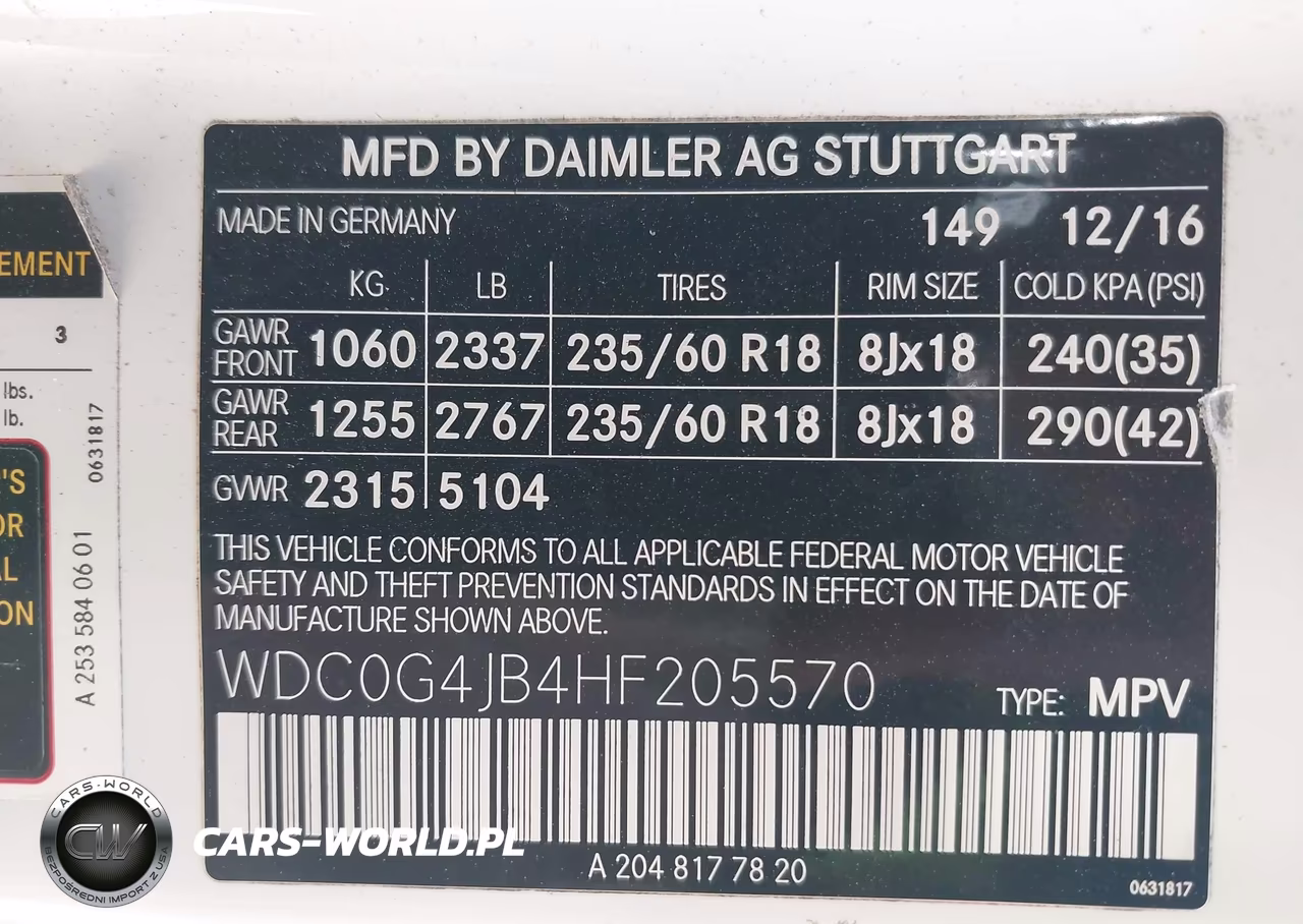 2017 Mercedes-Benz Glc 300 VIN:WDC0G4JB4HF205570 - 9