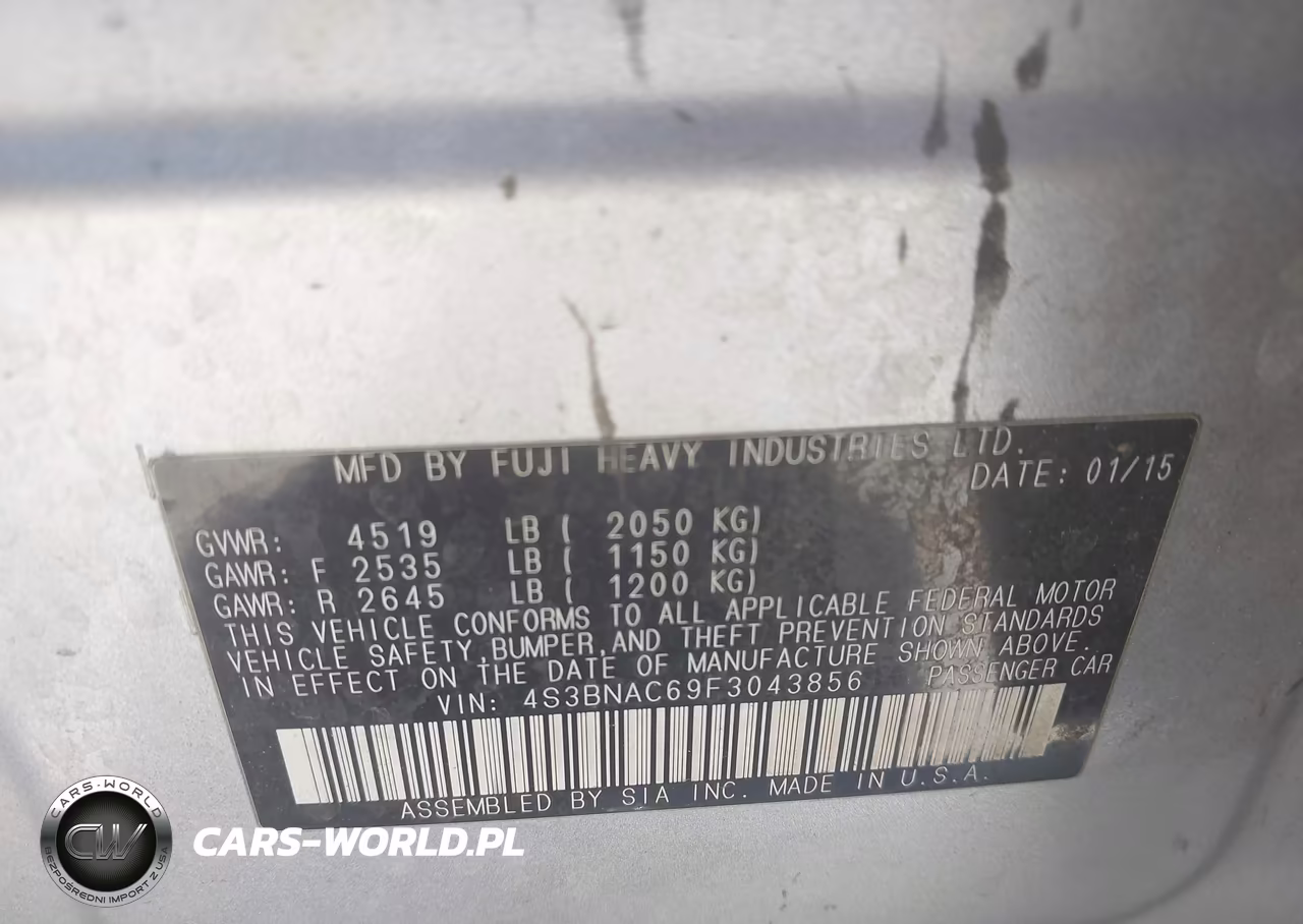 2015 Subaru Legacy 2.5I Premium VIN:4S3BNAC69F3043856 - 9