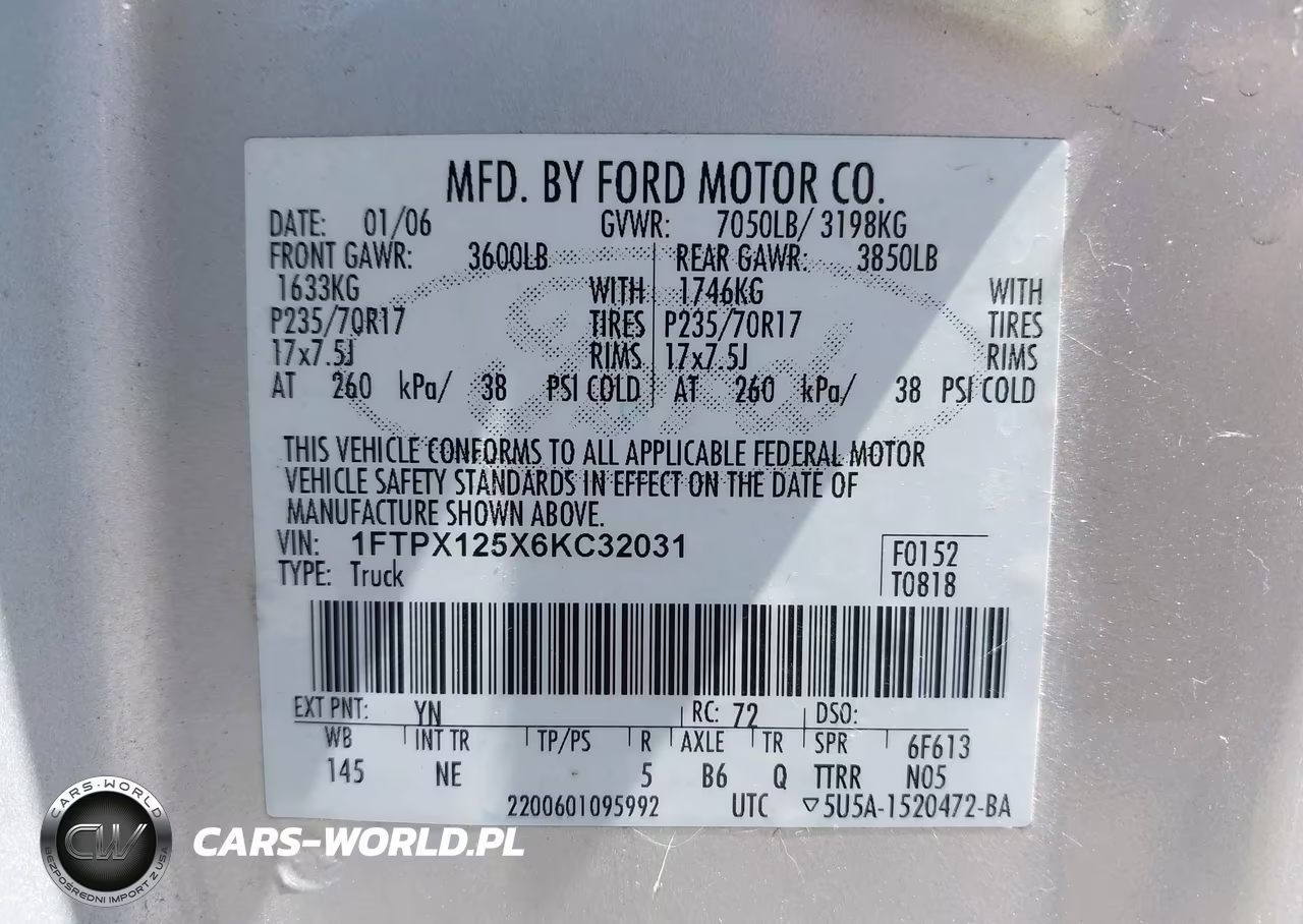 2006 Ford F-150 Lariat-Xl-Xlt VIN:1FTPX125X6KC32031 - 9
