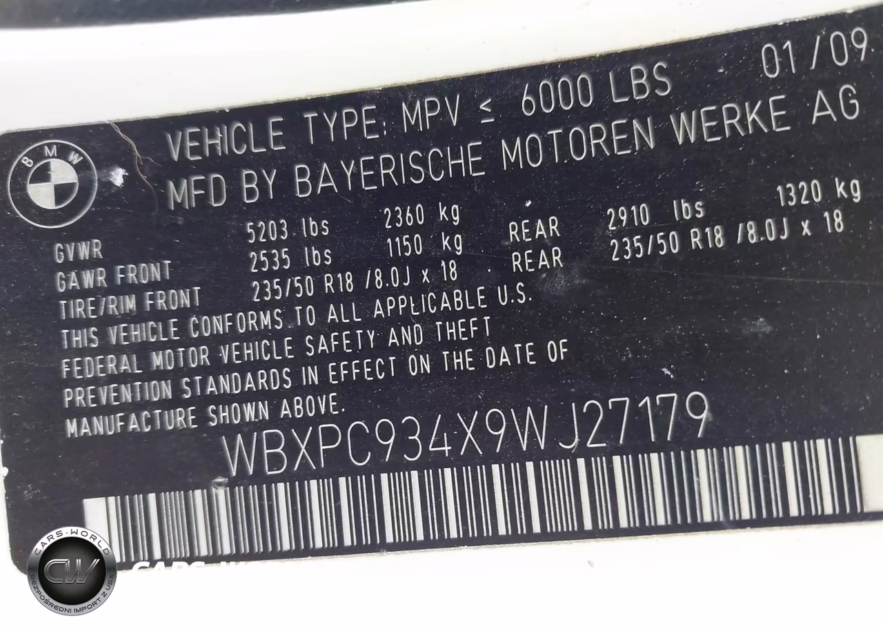 2009 BMW X3 xDrive30I VIN:WBXPC934X9WJ27179 - 9