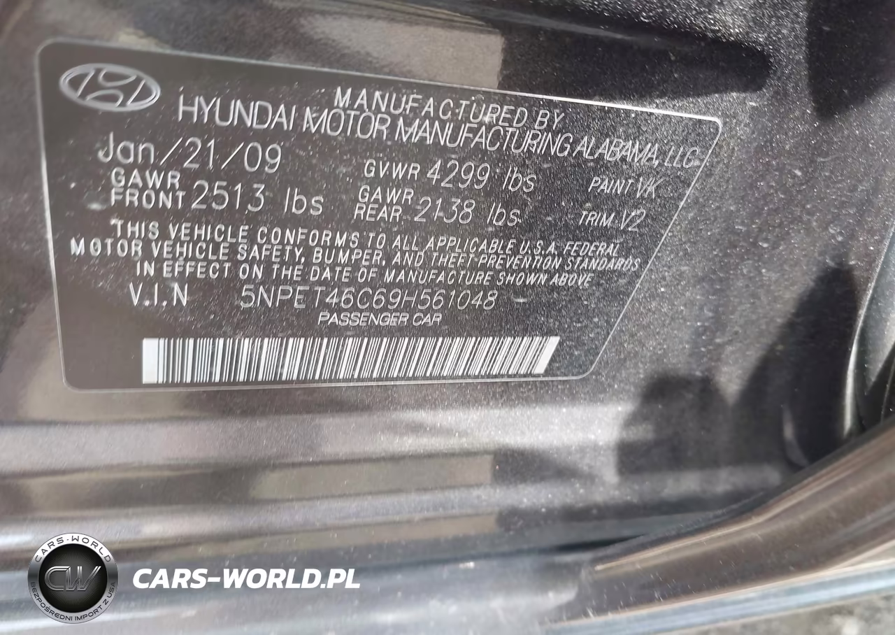 2009 Hyundai Sonata Gls VIN:5NPET46C69H561048 - 9