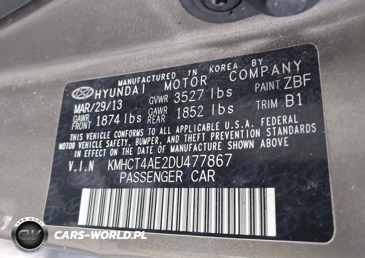 2013 Hyundai Accent Gls VIN:KMHCT4AE2DU477867 - 9