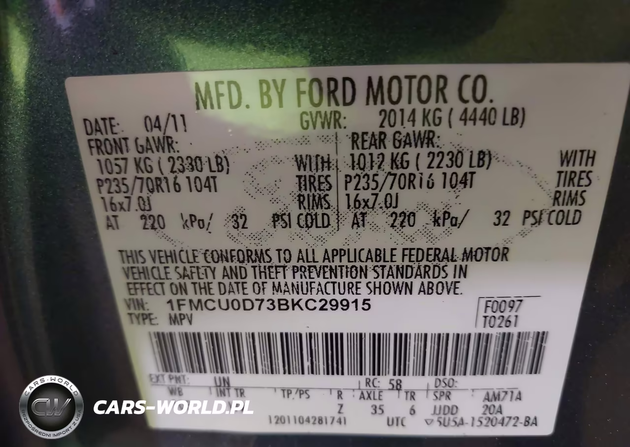2011 Ford Explorer Xlt VIN:1FMCU0D73BKC29915 - 9