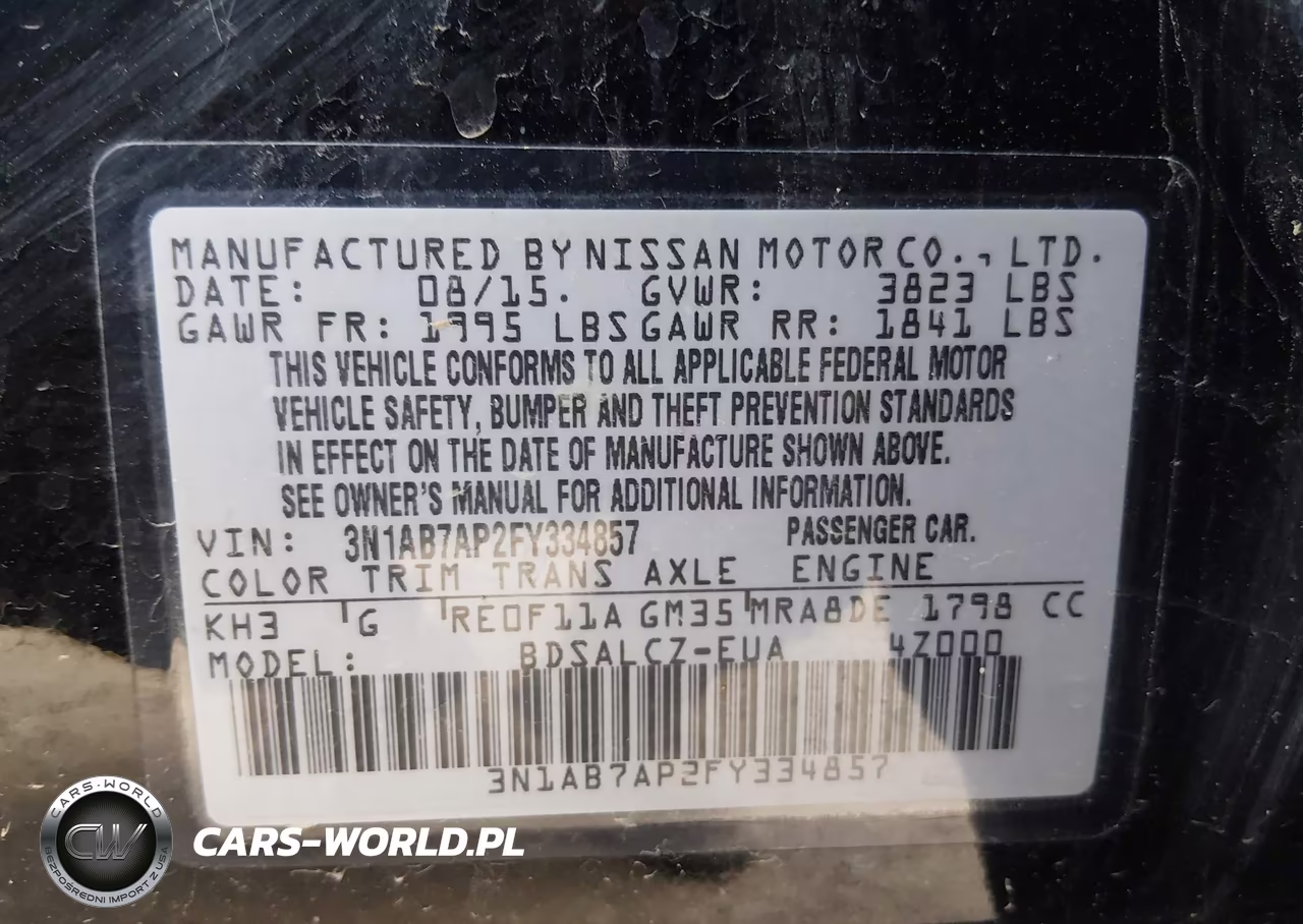2015 Nissan Sentra S VIN:3N1AB7AP2FY334857 - 9