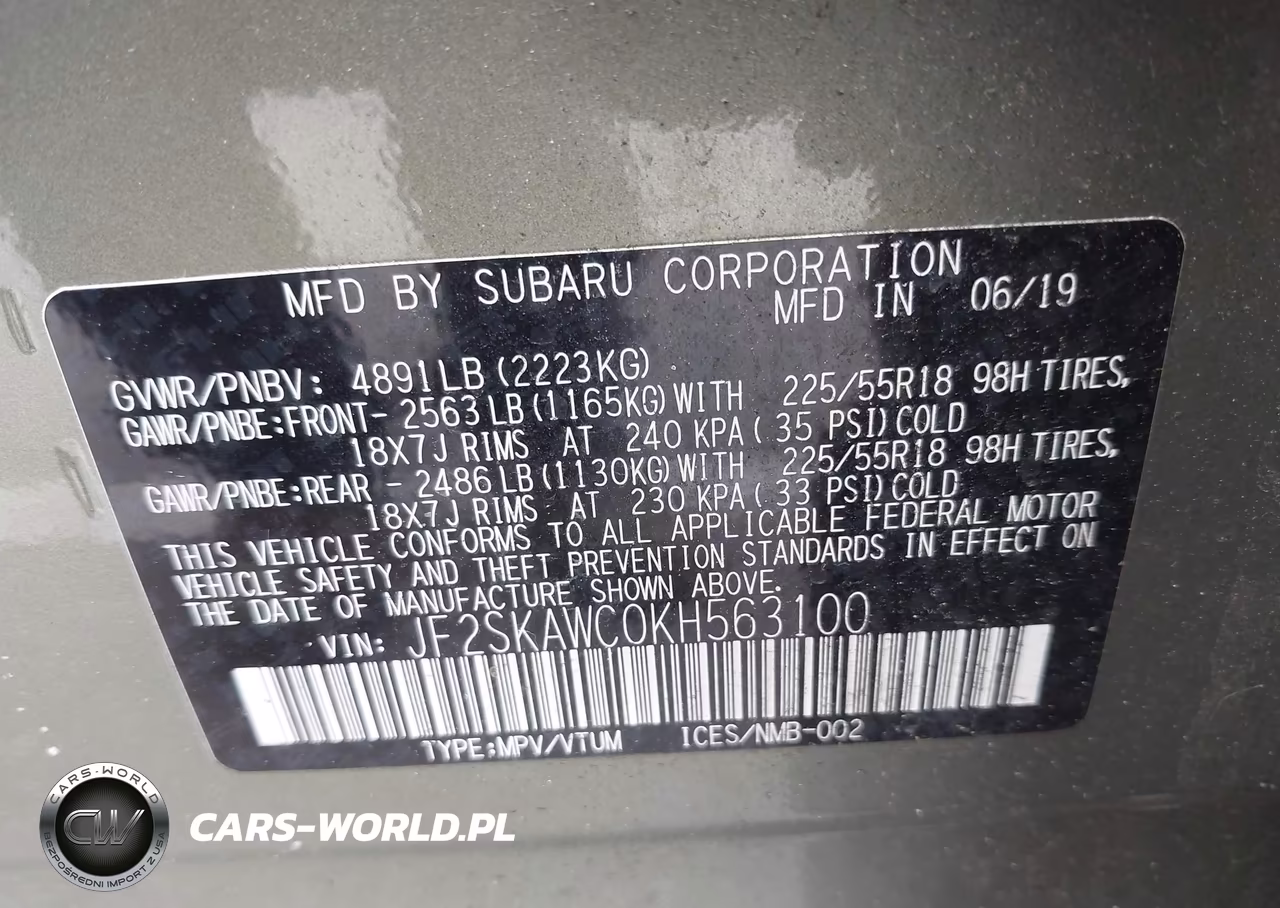 2019 Subaru Forester Touring VIN:JF2SKAWC0KH563100 - 9
