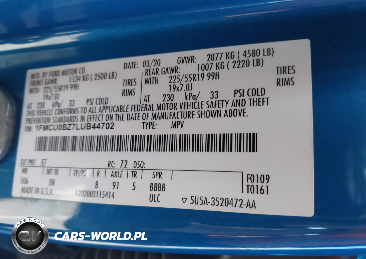 2020 Ford Escape Se Sport Hybrid VIN:1FMCU0BZ7LUB44702 - 9