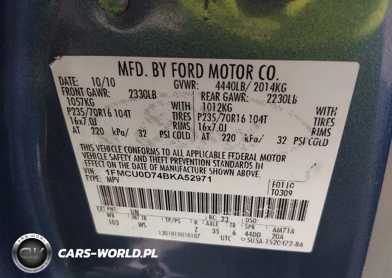 2011 Ford Escape Xlt VIN:1FMCU0D74BKA52971 - 9