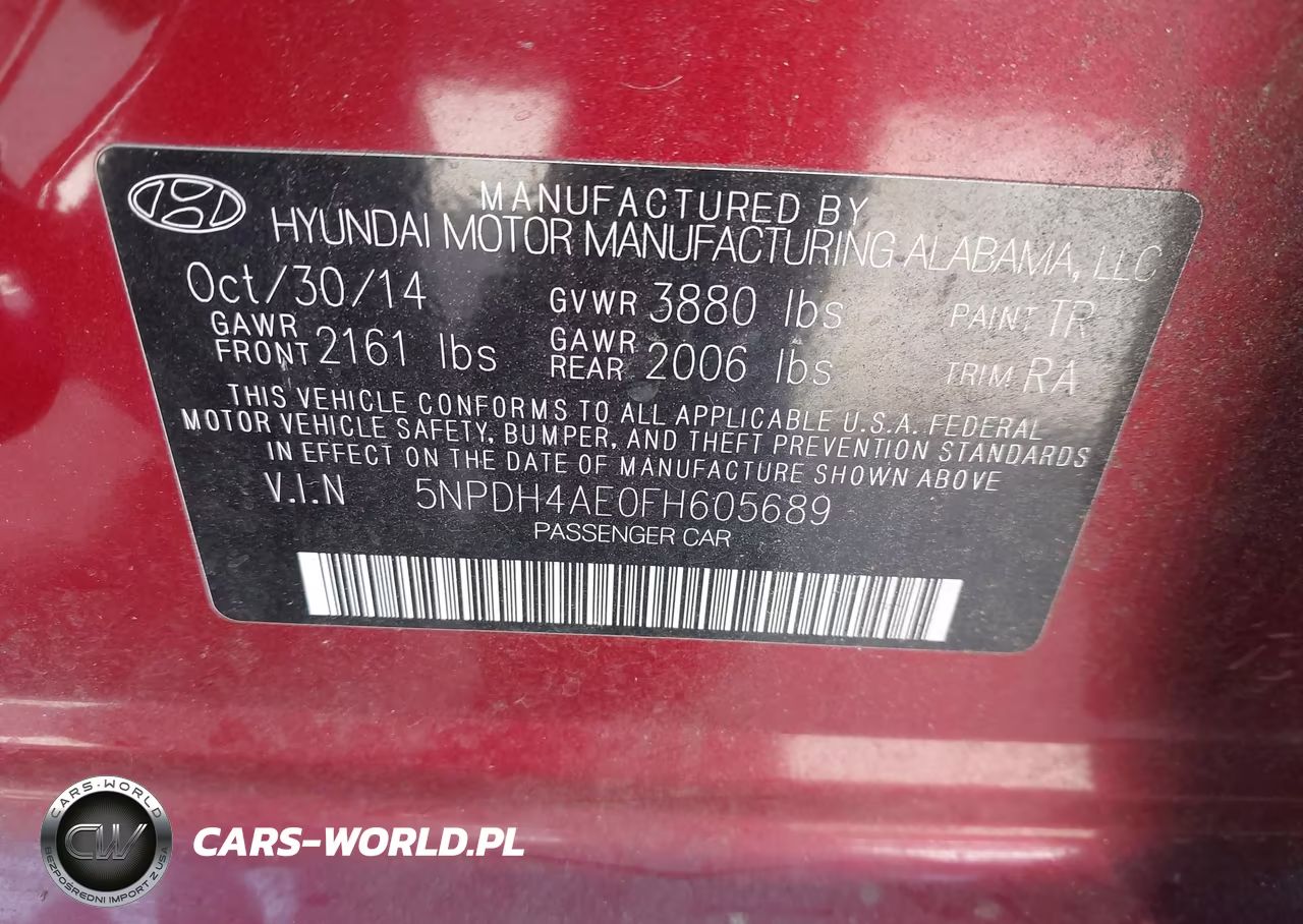 2015 Hyundai Elantra Se VIN:5NPDH4AE0FH605689 - 9