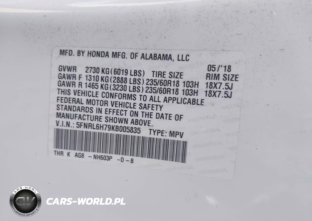 2019 Honda Odyssey Ex-L VIN:5FNRL6H79KB005835 - 9