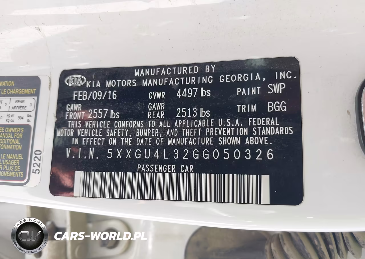 2016 Kia Optima Ex VIN:5XXGU4L32GG050326 - 9