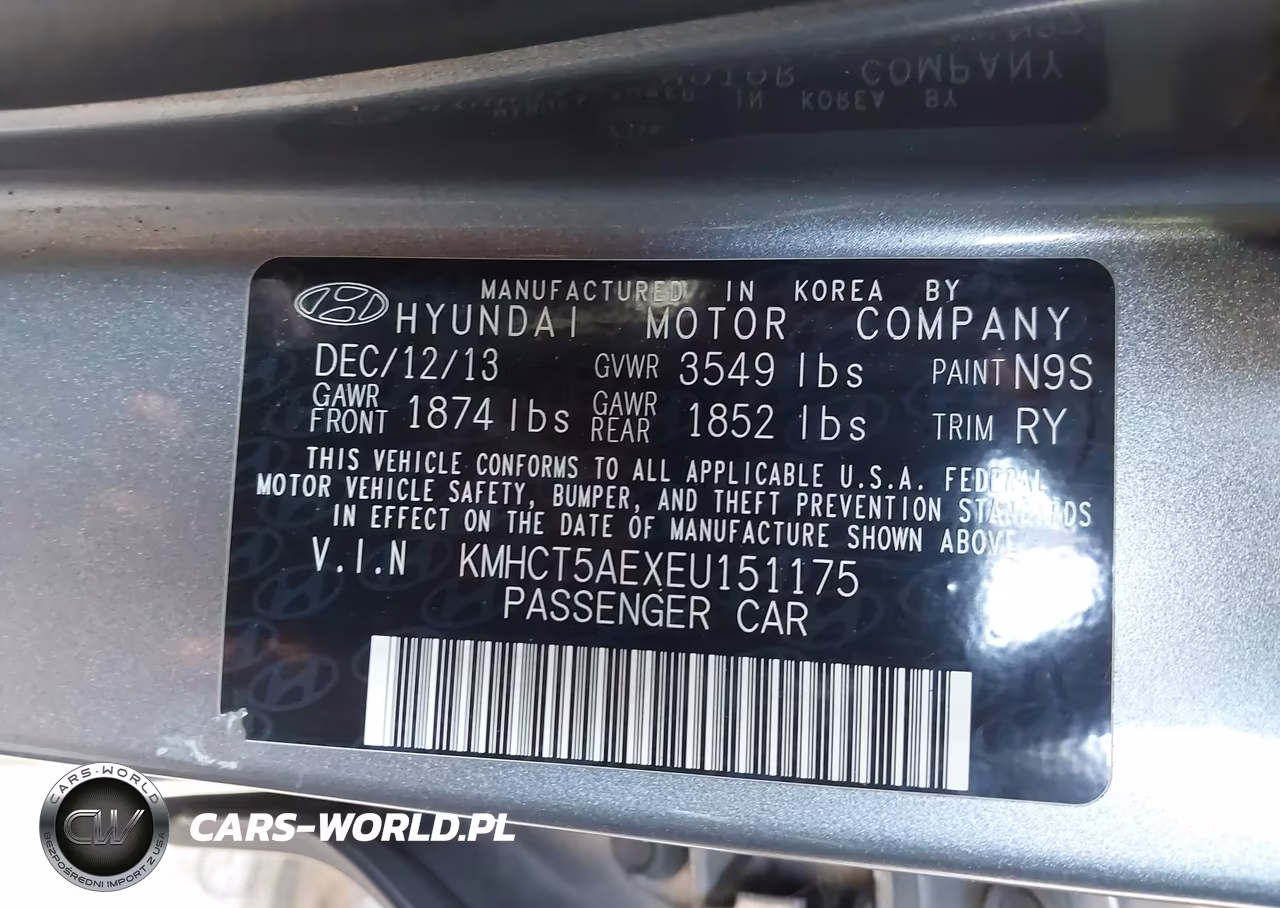 2014 Hyundai Accent Gs VIN:KMHCT5AEXEU151175 - 9