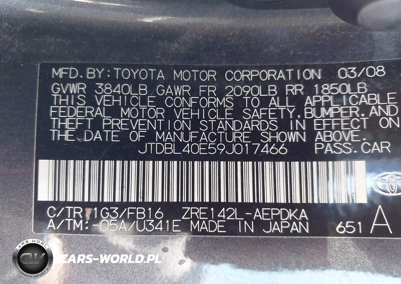 2009 Toyota Corolla Le VIN:JTDBL40E59J017466 - 9