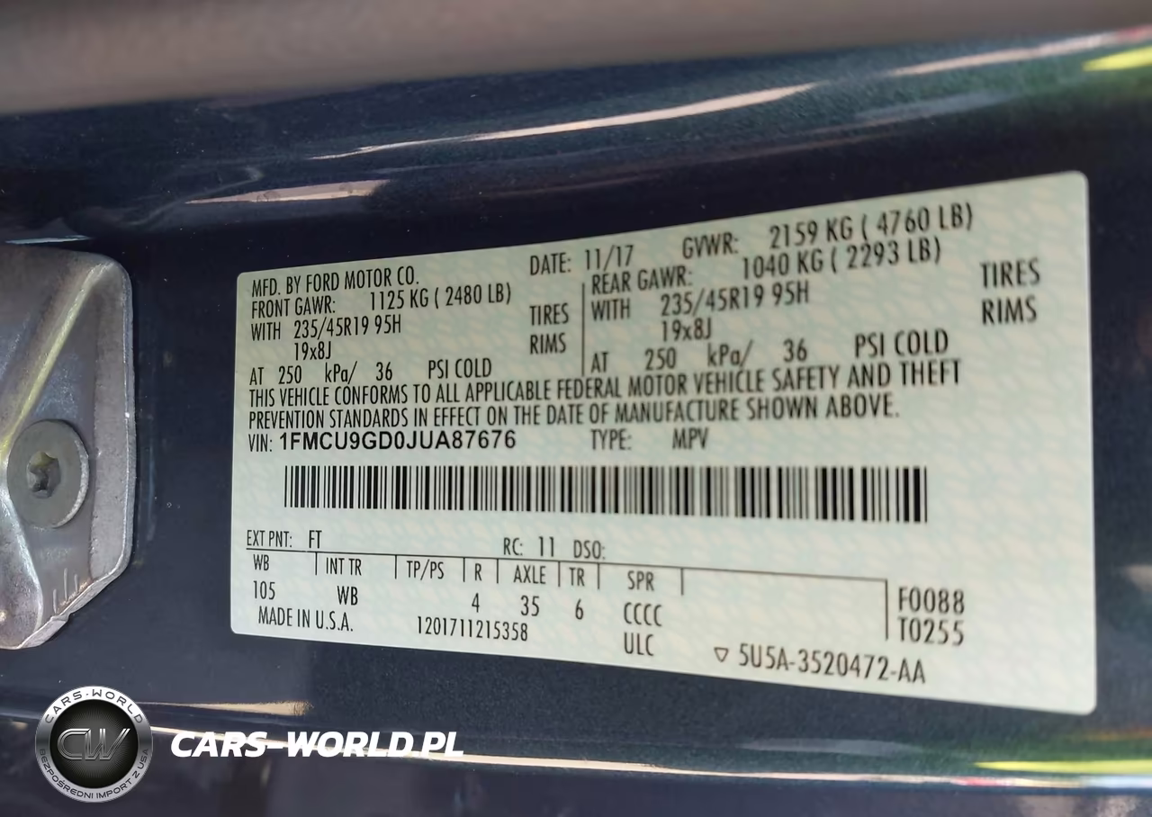 2018 Ford Escape Se VIN:1FMCU9GD0JUA87676 - 9
