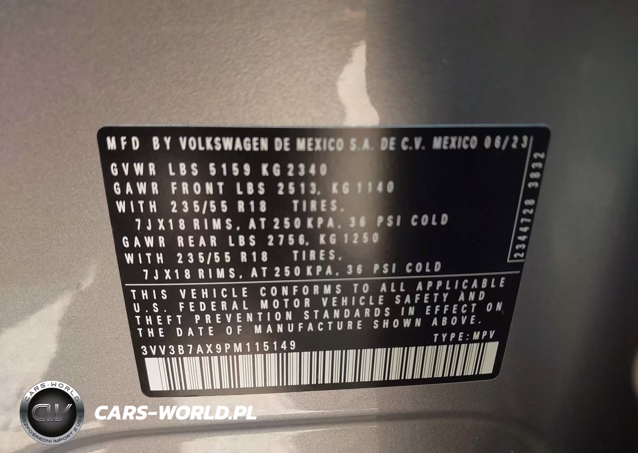 2023 Volkswagen Tiguan 2.0T Se VIN:3VV3B7AX9PM115149 - 9
