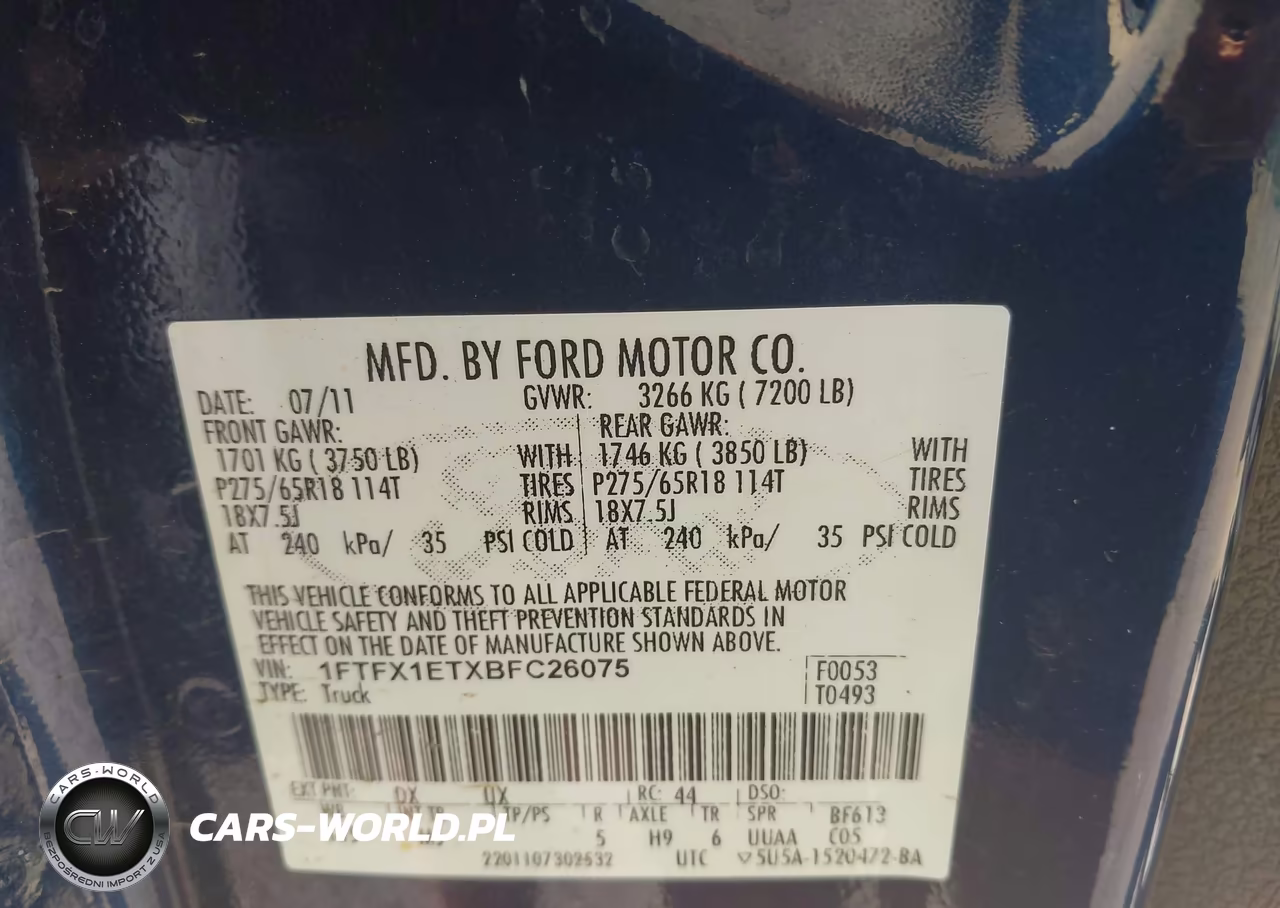 2011 Ford F-150 Xlt VIN:1FTFX1ETXBFC26075 - 9