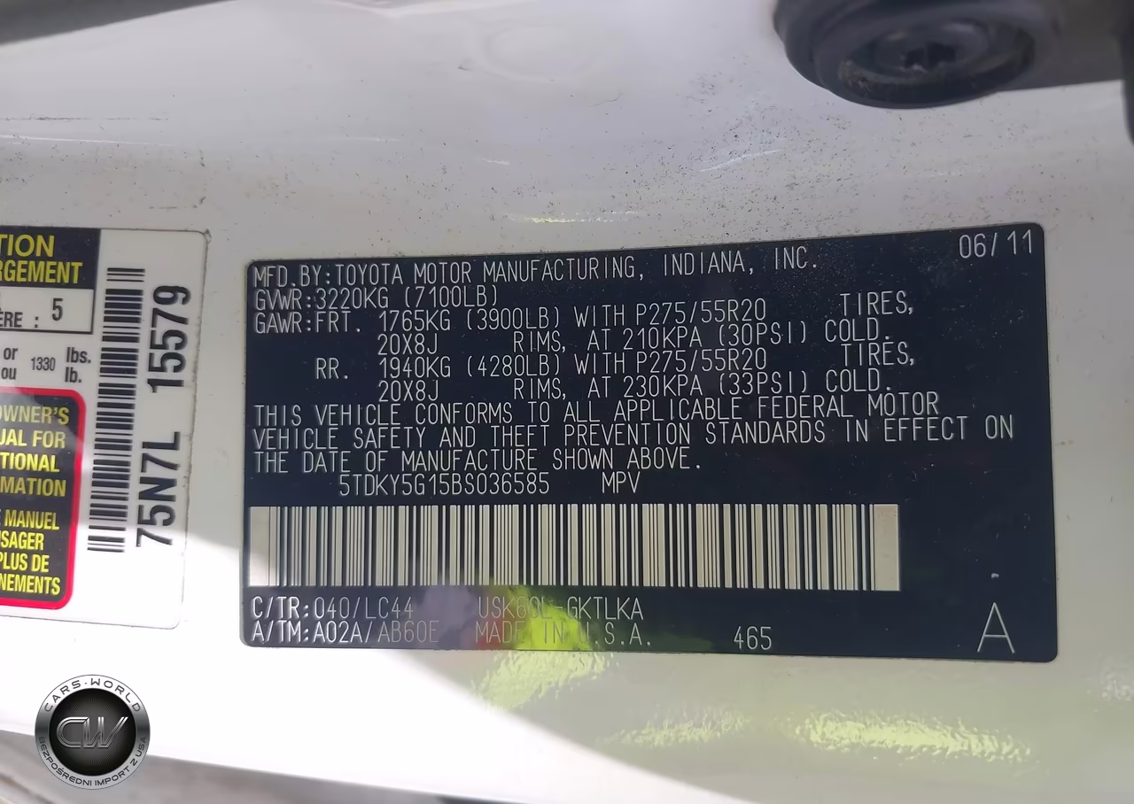 2011 Toyota Sequoia Limited 5.7L V8 VIN:5TDKY5G15BS036585 - 9