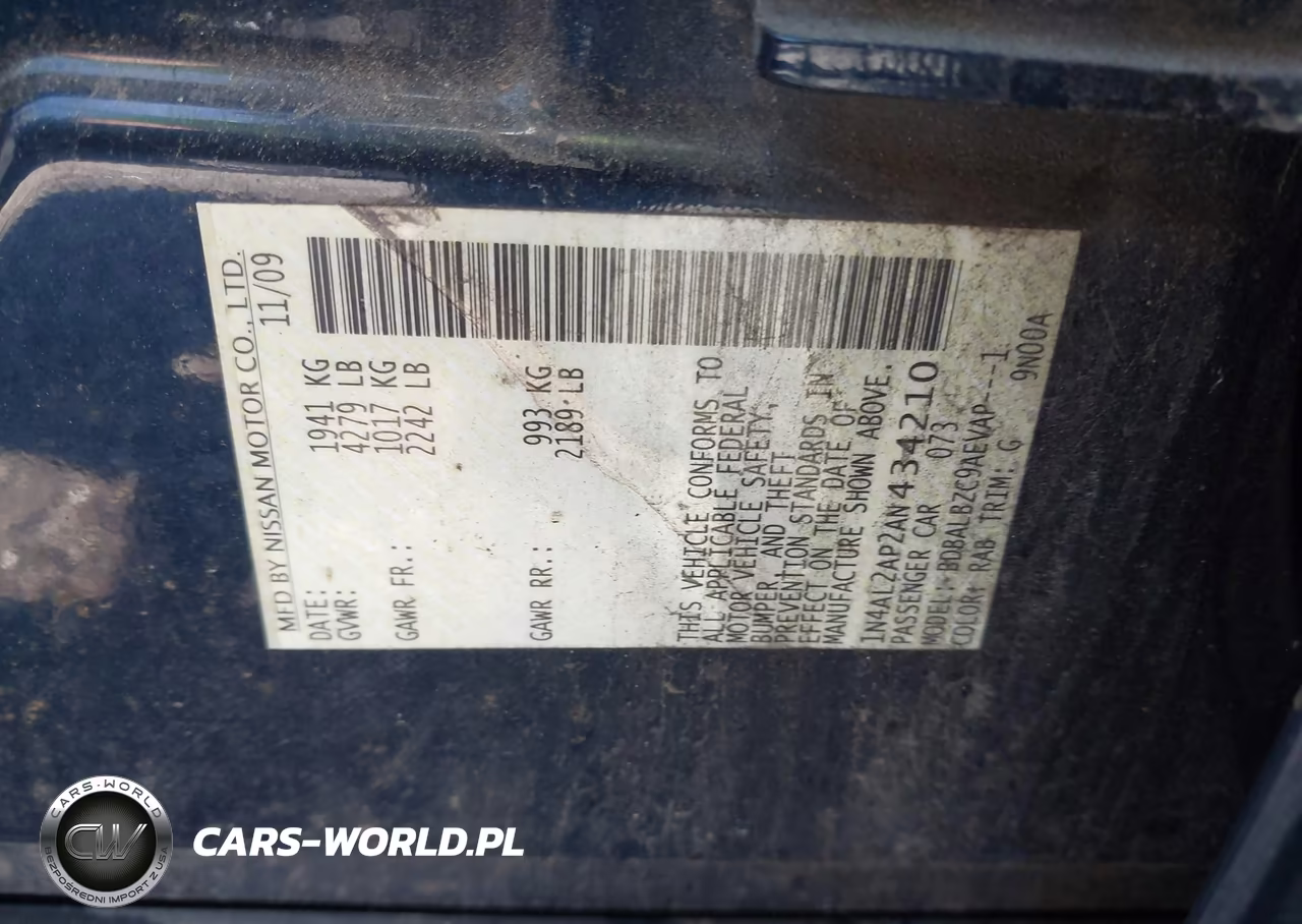 2010 Nissan Altima 2.5 S VIN:1N4AL2AP2AN434210 - 9