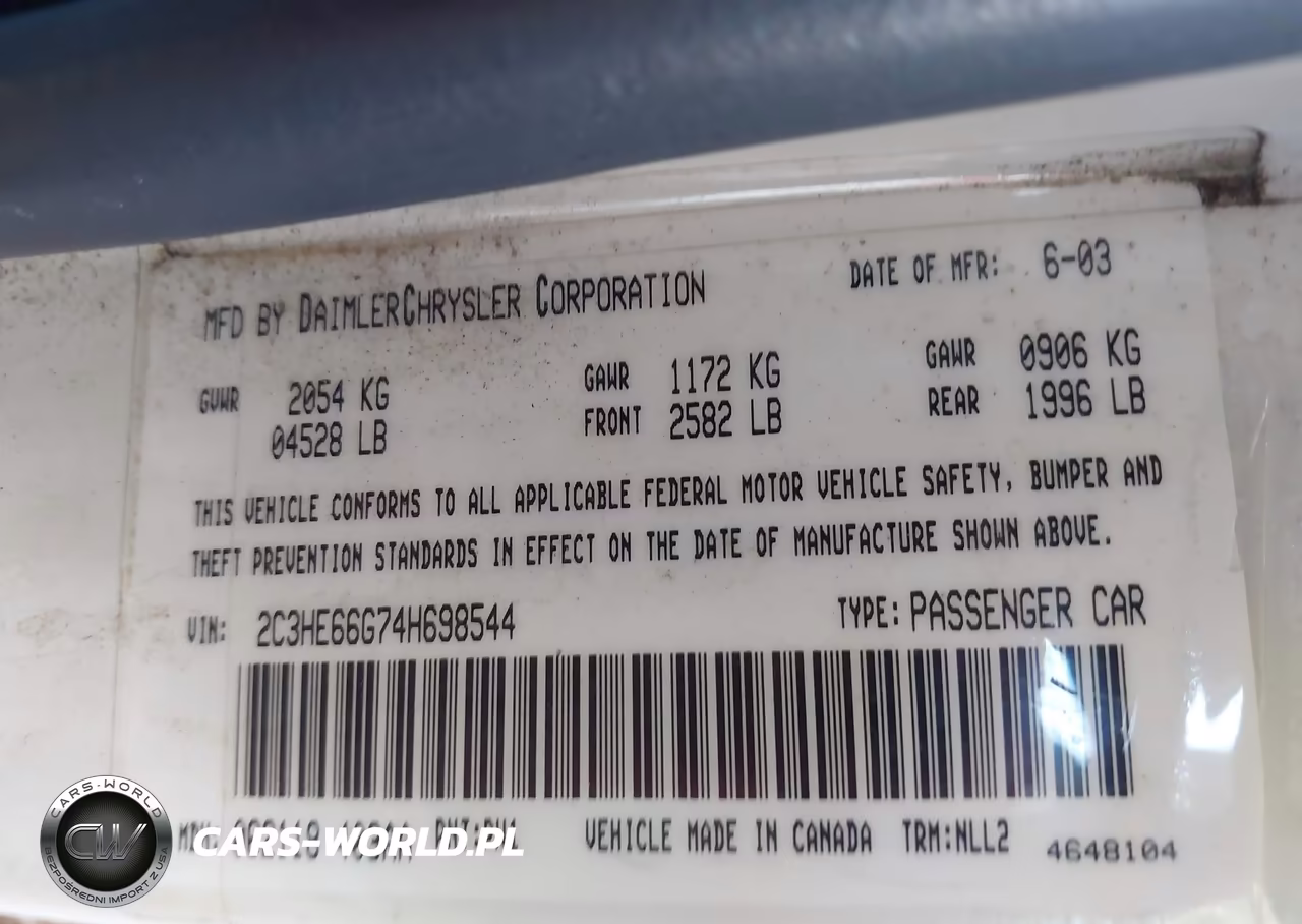 2004 Chrysler 300M VIN:2C3HE66G74H698544 - 9