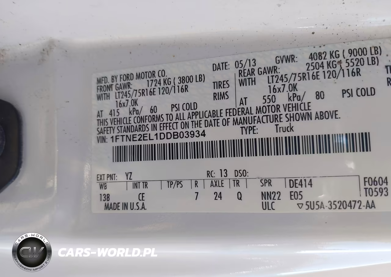 2013 Ford E-250 Commercial VIN:1FTNE2EL1DDB03934 - 9