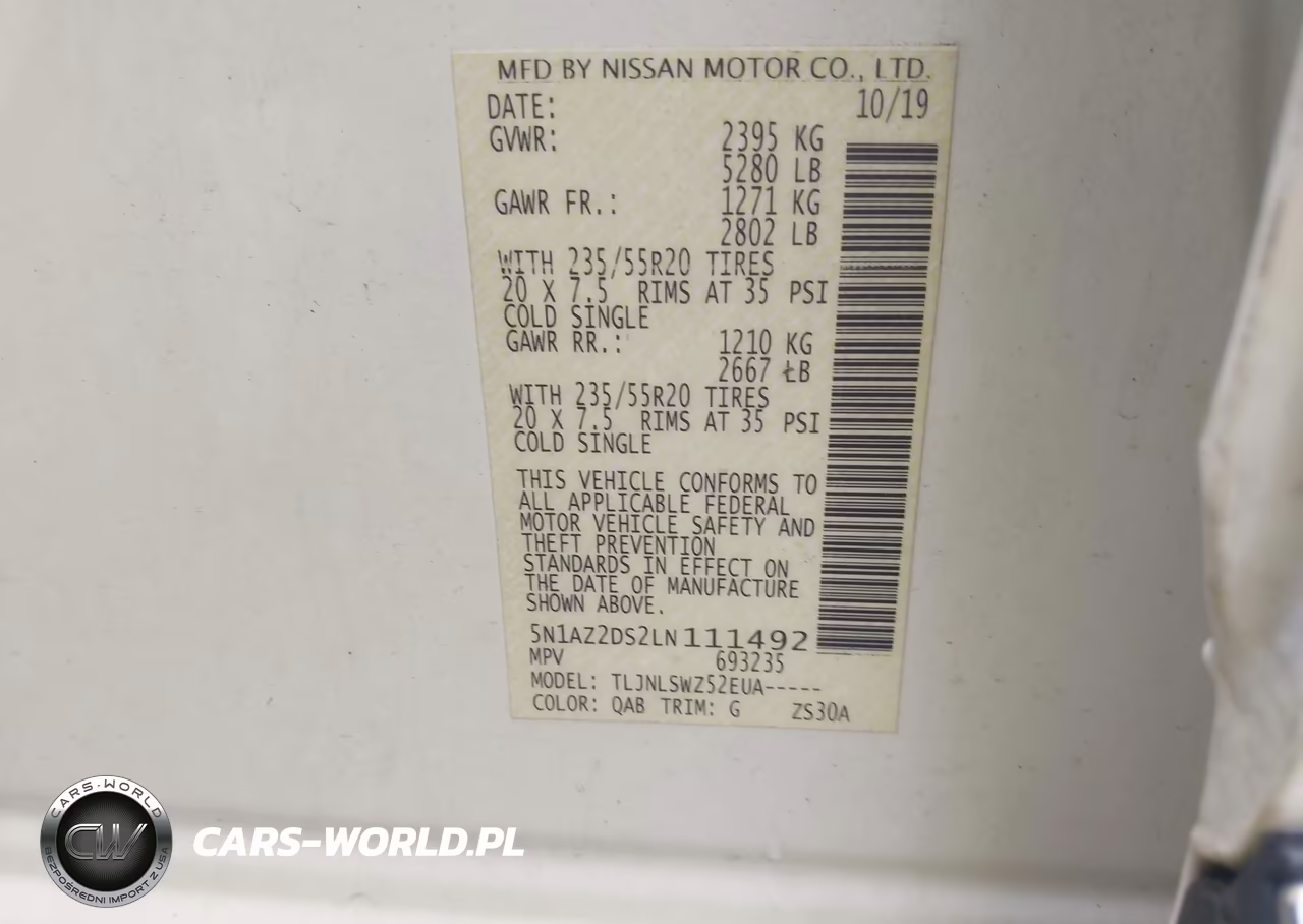 2020 Nissan Murano Platinum Intelligent Awd VIN:5N1AZ2DS2LN111492 - 9