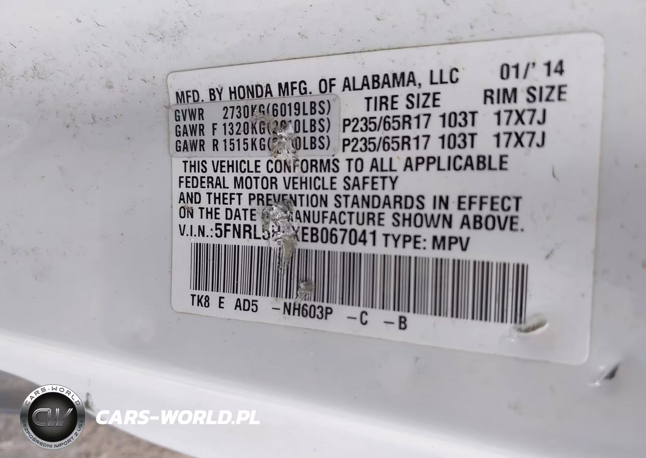 2014 Honda Odyssey Ex-L VIN:5FNRL5H6XEB067041 - 9