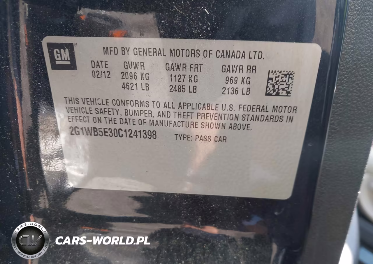 2012 Chevrolet Impala Lt VIN:2G1WB5E30C1241398 - 9
