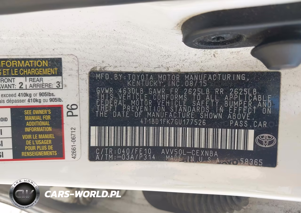 2016 Toyota Camry Hybrid Le VIN:4T1BD1FK7GU177526 - 9
