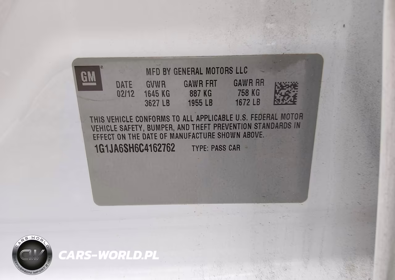 2012 Chevrolet Sonic 2Ls VIN:1G1JA6SH6C4162762 - 9