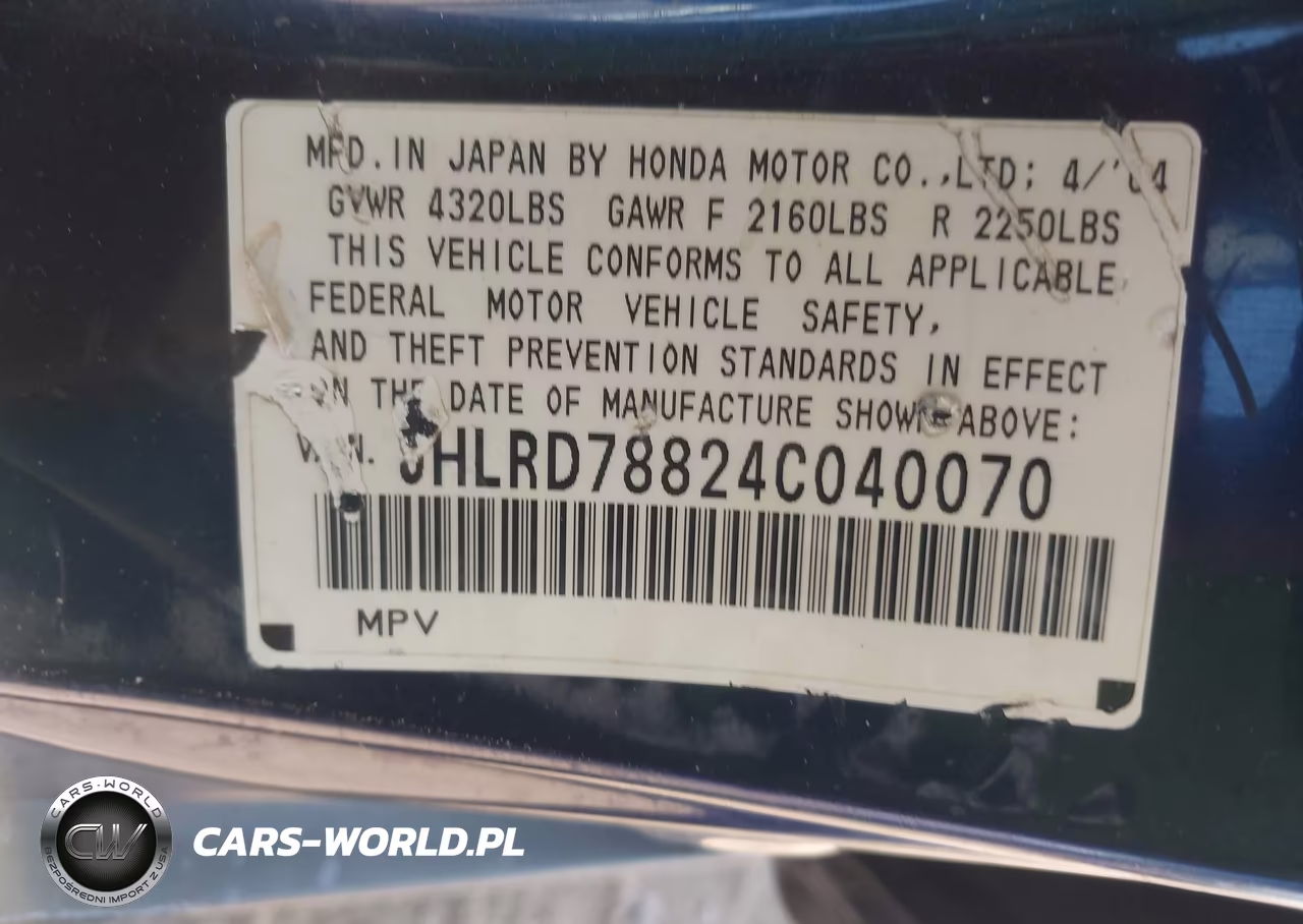 2004 Honda Cr-V Ex VIN:JHLRD78824C040070 - 9